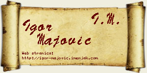 Igor Majović vizit kartica
